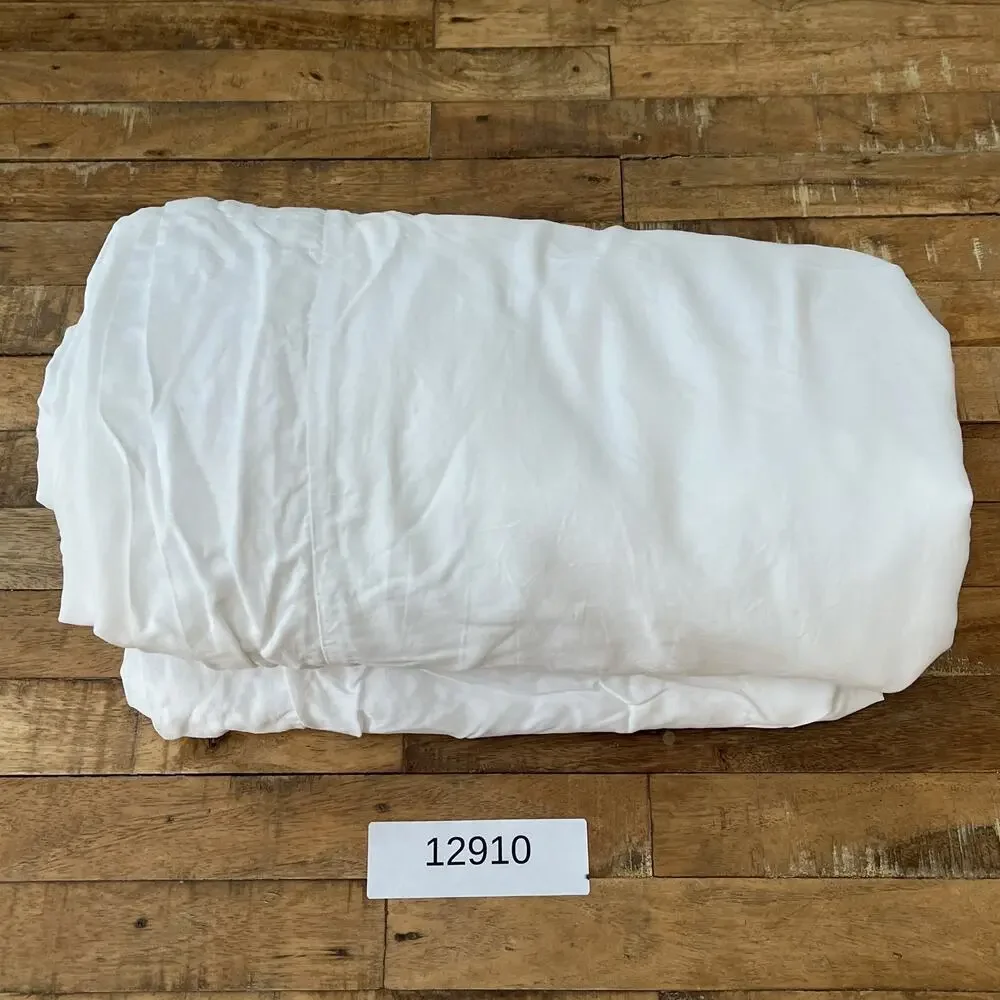 Pottery Barn Cal. King White Duvet Cover Lyocell Linen Button Closure